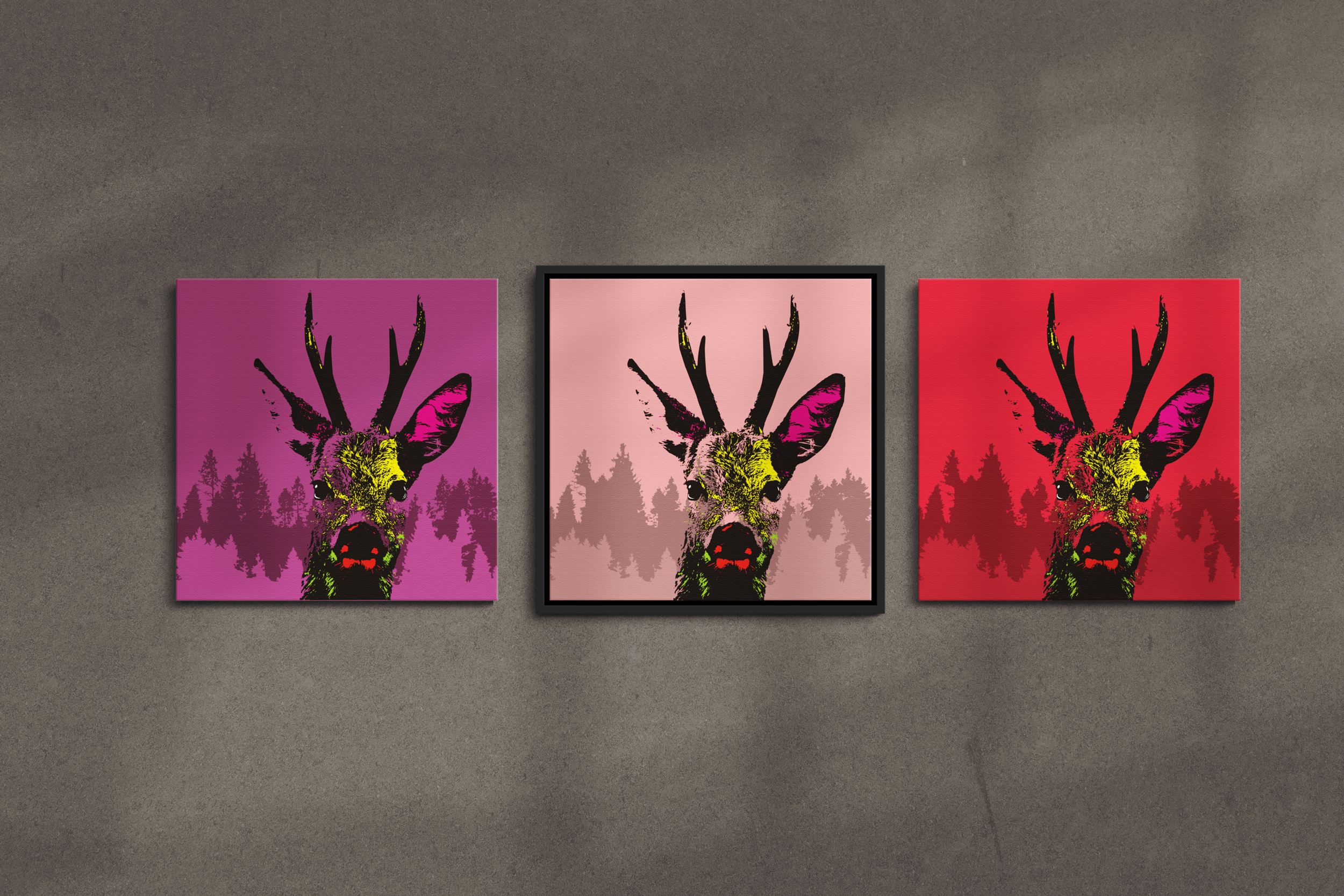 Mockup21__3er_Bild_Vorlage_groß___Schattenfugenrahmen-mittig_bock_lila_rose_rot