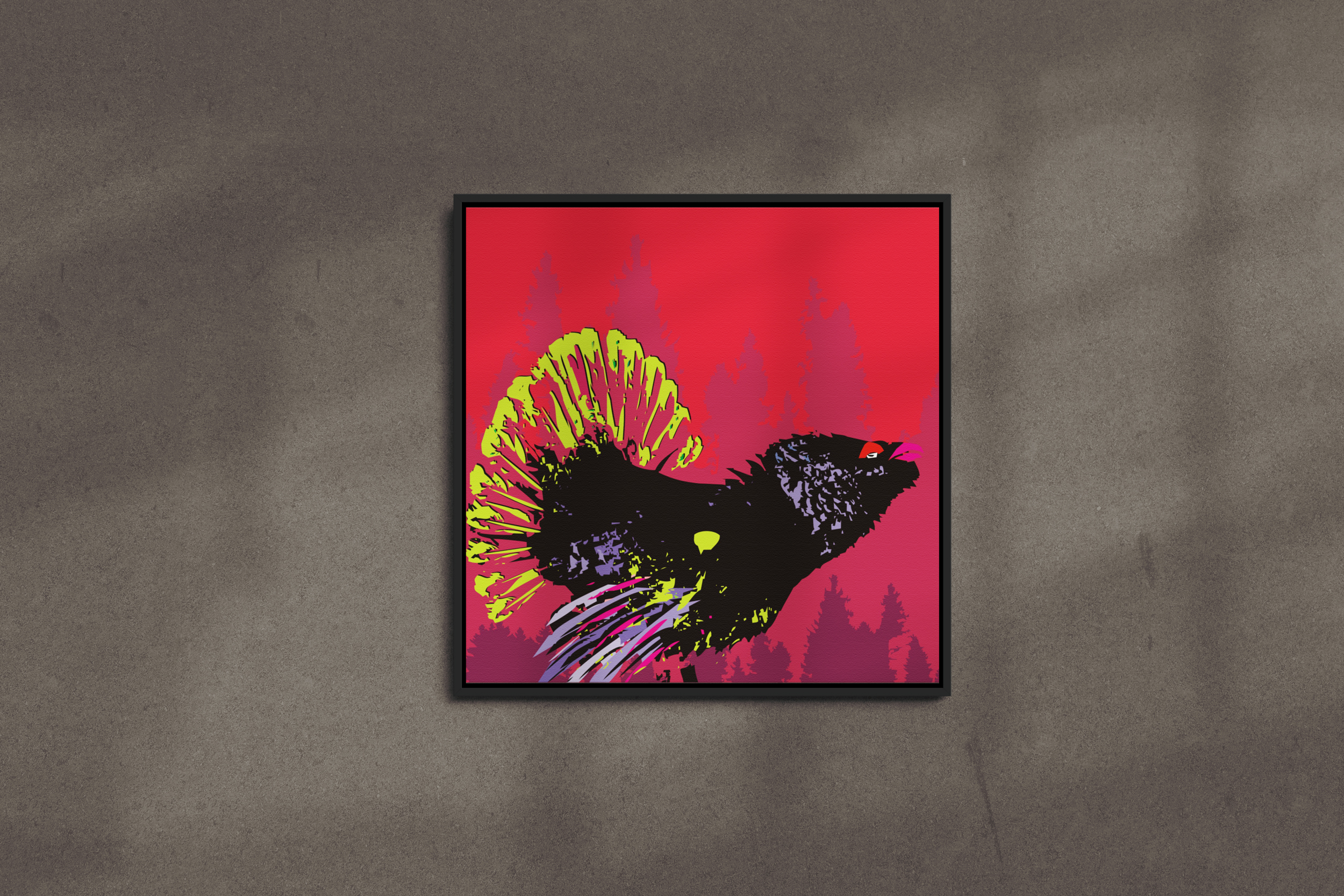 M21__1er_Bild_Vorlage_groß___Schattenfugenrahmen__Auerhahn_rot